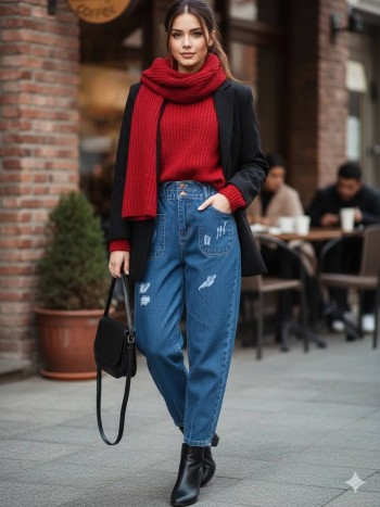 شلوار جین مام استایل زنانه کد 70121