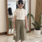 ست کراپ و دامن شلواری  کد 20351